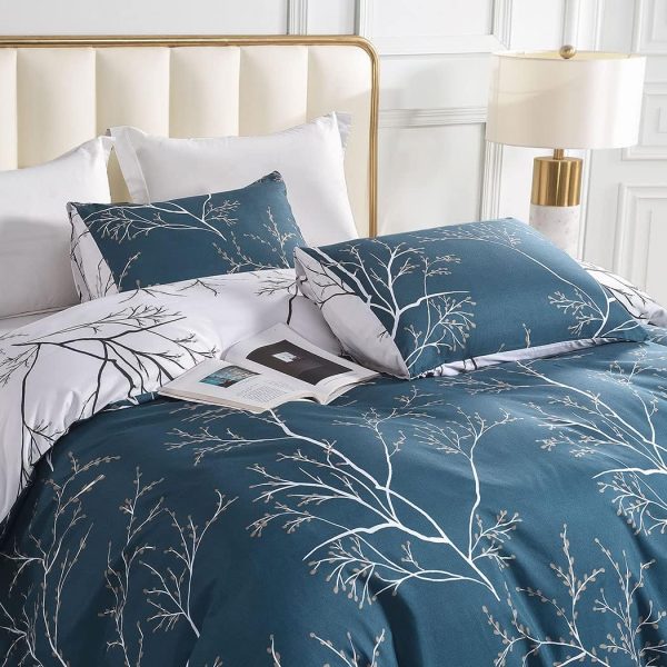 Conworld Blue Duvet Cover Queen - Reversible Blue Tree Branc... - Image 3