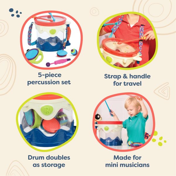 B. Toys – Musical Drum – 7 Instruments Toy Drum Kit – Drumro... - Image 6