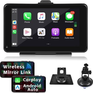 Portable Wireless Apple Carplay Android Auto Car Stereo Radi...