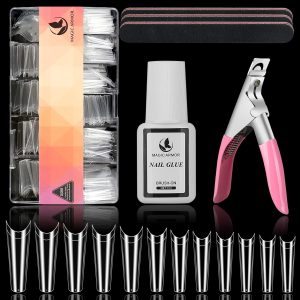 MAGIC ARMOR 600pcs French Coffin Nail Tips, Clear Nail Tips ...