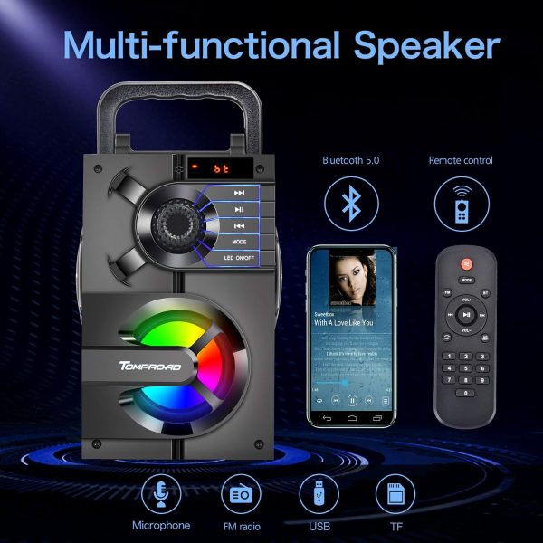 Bluetooth Speaker, Portable Bluetooth Speakers with Subwoofe... - Image 2