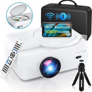 Full HD WiFi Bluetooth Projector Built in DVD Player, 9800LM...