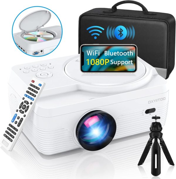 Full HD WiFi Bluetooth Projector Built in DVD Player, 9800LM...