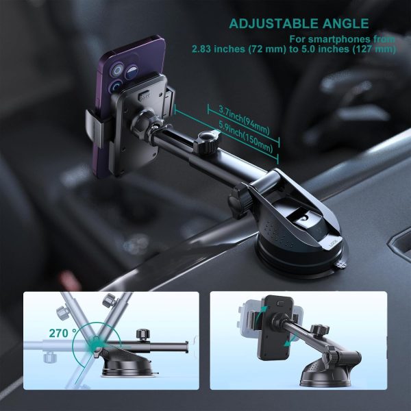 Car Phone Holder [Upgrade Suction Cup & Stable Clip] Phone M... - Image 3