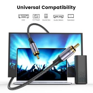MOSWAG 16.4FT/5M 24K Gold Plated Nylon Braided RCA Stereo Ca...