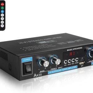 Stereo Audio Amplifier Bluetooth 5.0, 2.0 Channel Mini Stere...