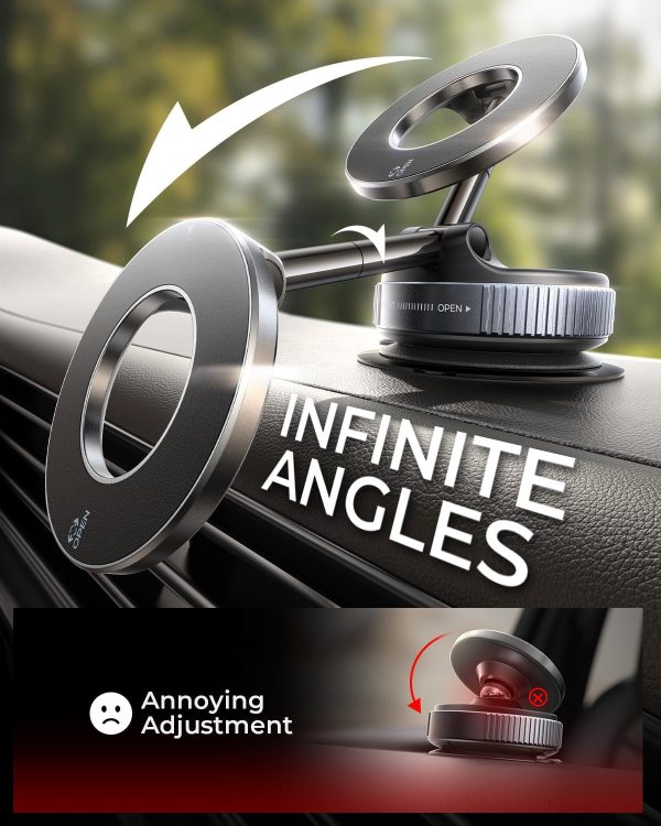MRGLAS 2025 Upgraded Magsafe Car Mount Vacuum Suction Magnet... - Image 3