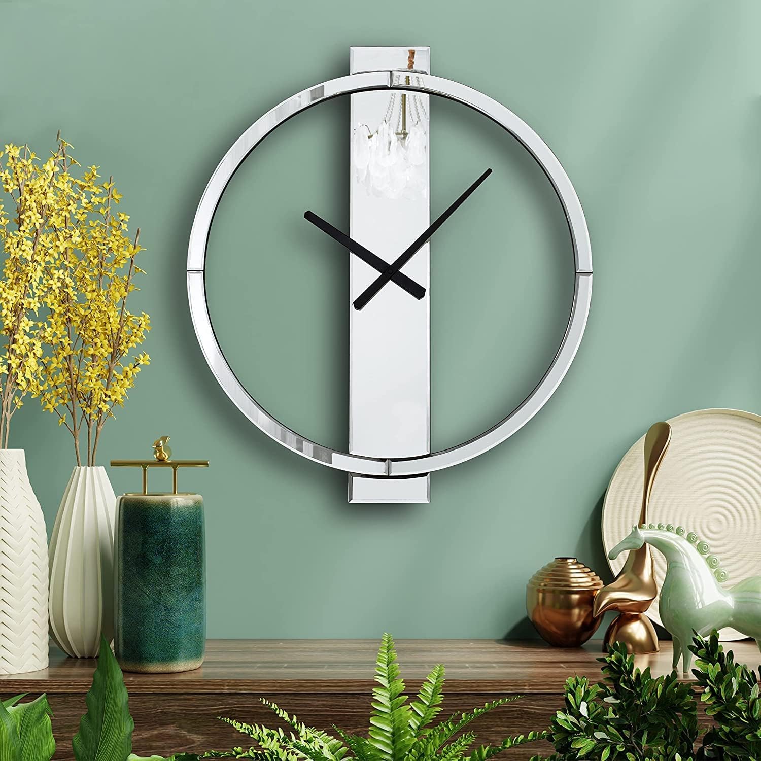 SHYFOY 60CM Large Wall Clock for Home Decor, Round Clocks, S…