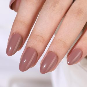 Findigit Press On Nails - Short Almond Cameo Brown False Sti...