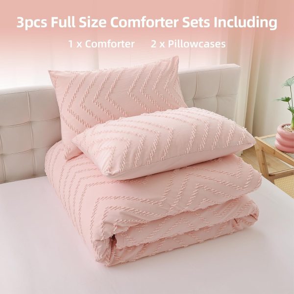 YIKUSH Pink Comforter Set King Comforter Set 3PCS (1 Tufted ... - Image 7