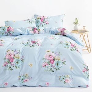 Wake In Cloud - Shabby Chic Comforter Set, Floral Farmhouse ...