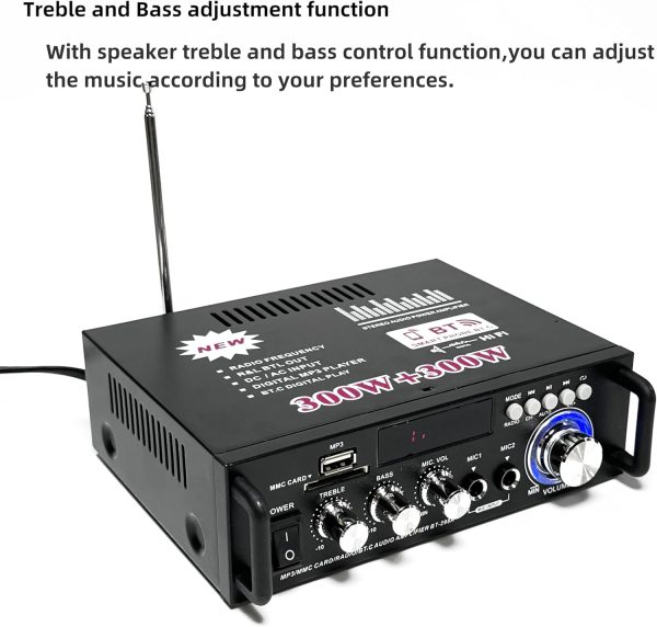 600W Amplifier, HiFi Audio Stereo BT Portable Radio for Car ... - Image 3