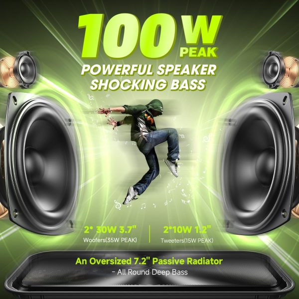 W-KING Bluetooth Speaker - (100W PEAK)60W Rich Bass, IPX6 Wa... - Image 2