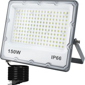 150W Plug in LED Flood Light, Security Lighting Fixtures 300...