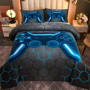 NTBED 5 Pieces Bed in A Bag Game Console Comforter Set for B...