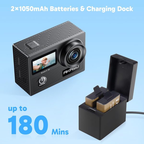 AKASO Brave 4 4K30fps Action Camera with 64GB MicroSDXC Memo... - Image 6