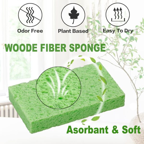 Temede 12-Count Cellulose Sponges, Non-Scratch Kitchen Spong... - Image 3