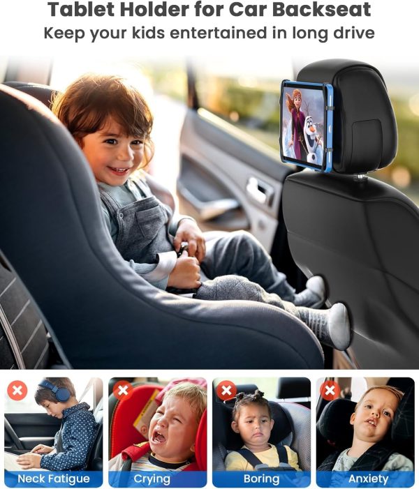 Car Tablet Holder, WONNIE Upgraded iPad Holders for Car Moun... - Image 2