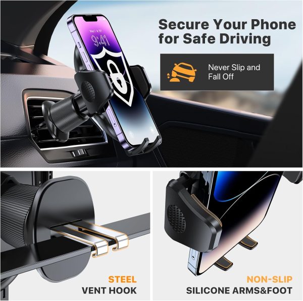 Miracase 2025 Phone Holder Car,Vent Car Phone Mount with New... - Image 4