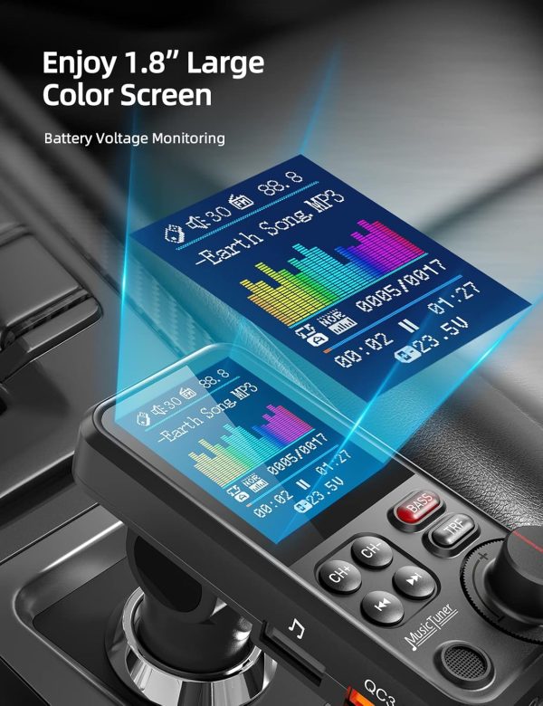 Nulaxy Car Bluetooth Transmitter, Strong Microphone Bluetoot... - Image 3
