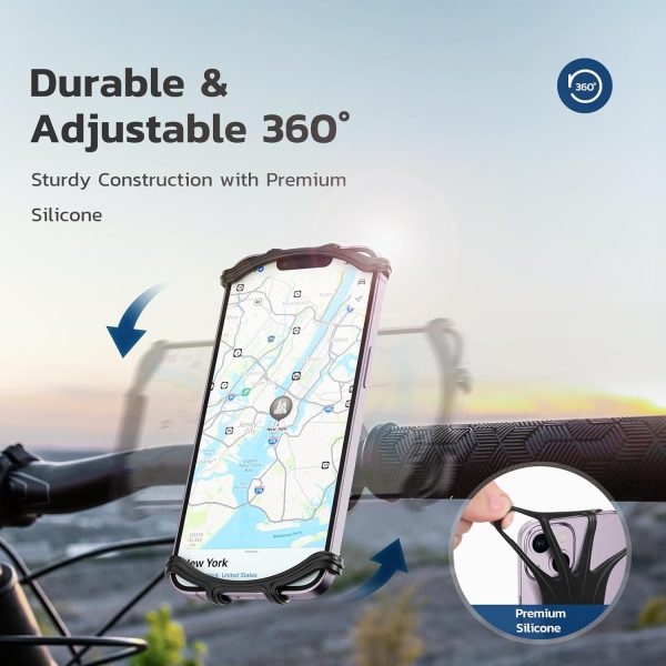 VUP Bike Phone Mount, Universal Bike Cell Phone Holder, 360°... - Image 2