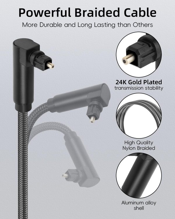 GELRHONR Double 90 Degree Optical Audio Cable, Right Angle T... - Image 6