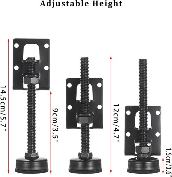 JuxYes 4 Pack Adjustable Leveling Feet Heavy Duty Furniture ... - Image 2