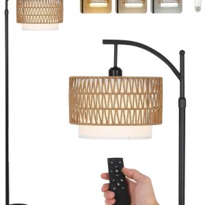 Arc Floor Lamp for Living Room with 3 Color Temperatures, Fa...