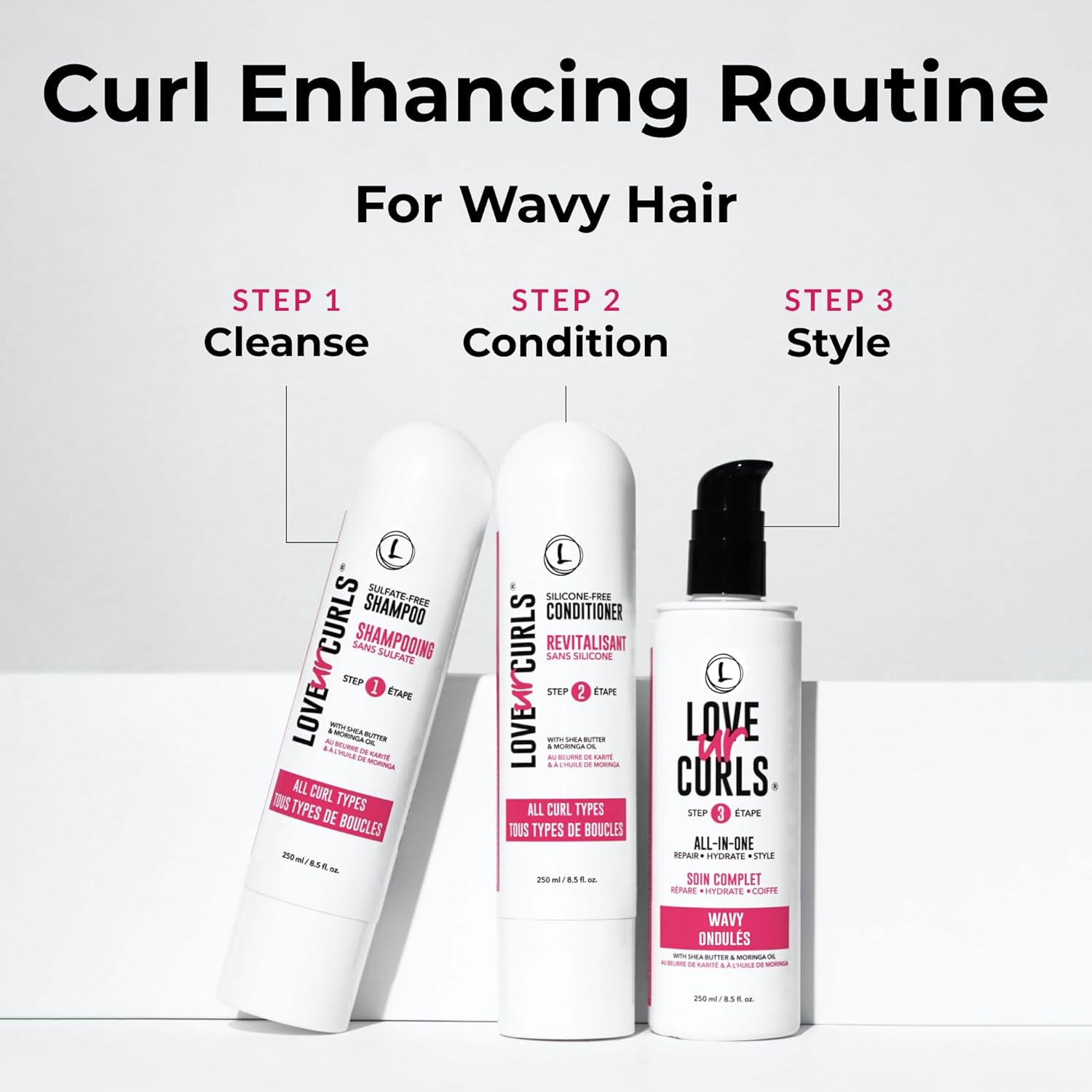 Love Ur Curls – Shampoo & Conditioner Set with All in One Cu…