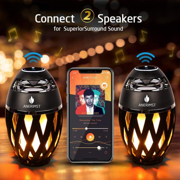 ANERIMST Outdoor Bluetooth Speaker with Flame Torch Light, f... - Image 3