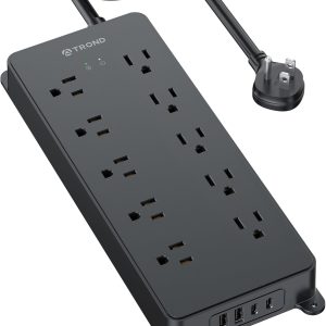 TROND Power Bar Surge Protector 2 USB C, 4000 Joules, ETL Li...