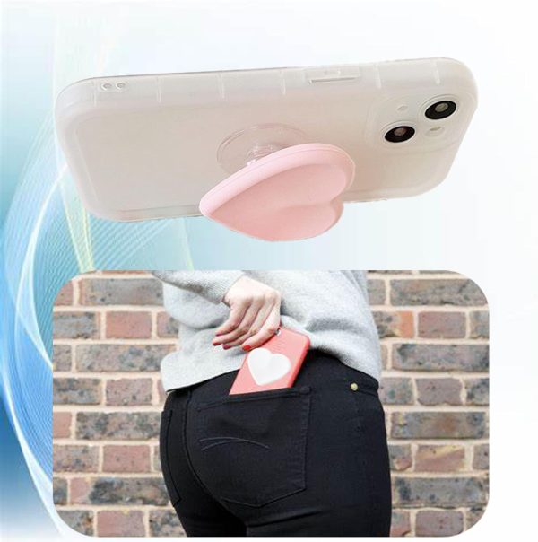2PCS Heart-Shaped Silicone Mobile Phone Grip Stand,zakora Co... - Image 4