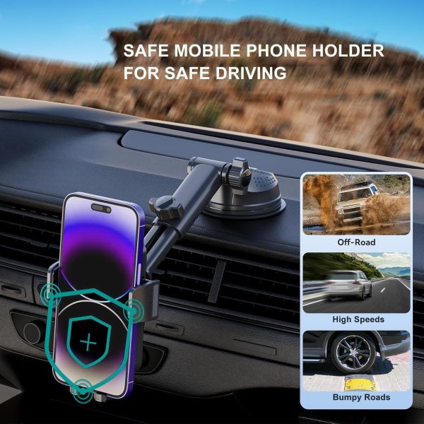 Car Phone Holder Phone Mount for Car Windshield Dashboard Au... - Image 5