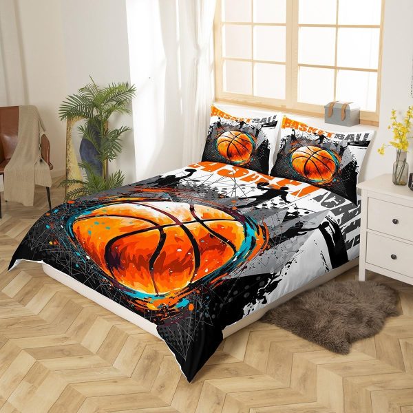 Basketball Bedding Set Queen,Sports Games Comforter Cover fo... - Image 2