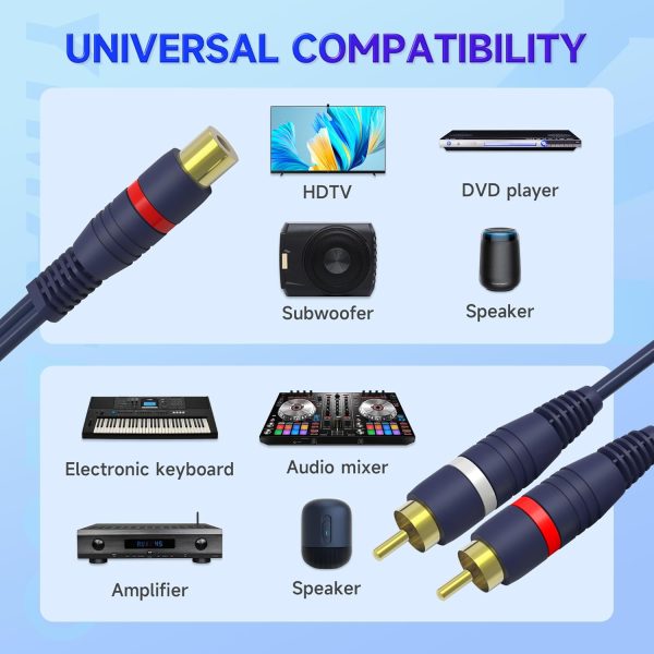 YIMATEECO RCA Y Splitter Cable, RCA Splitter Y Adapter Cable... - Image 5