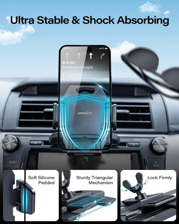 APPS2Car Sturdy CD Slot Phone Mount with One Hand Operation ... - Image 3