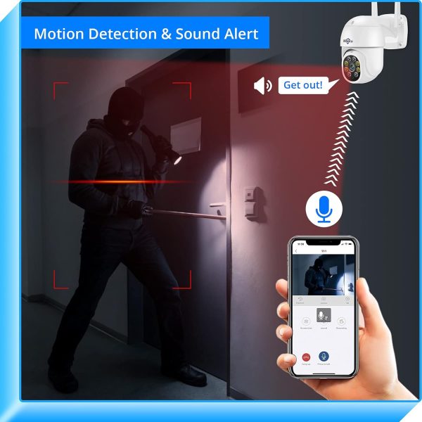 Hiseeu 5MP 360° Pan Tilt Camera WiFi Security Camera, Outdoo... - Image 6
