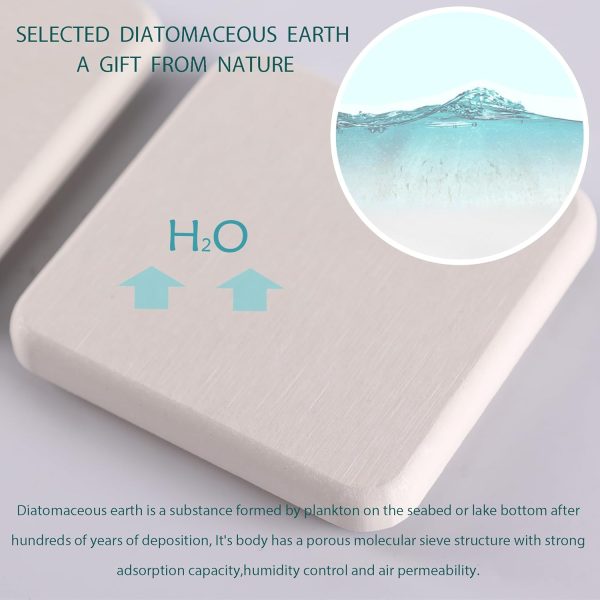 NiuYichee Set of 4 Water Absorbent Diatomite Tray, Diatomace... - Image 3