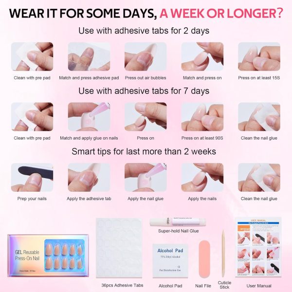 Findigit Press On Nails - Short Almond Cameo Brown False Sti... - Image 6