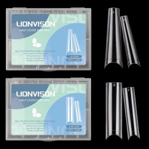 480PCS XL Long Clear Nail Tips, 240PCS Coffin Nails Tips wit...