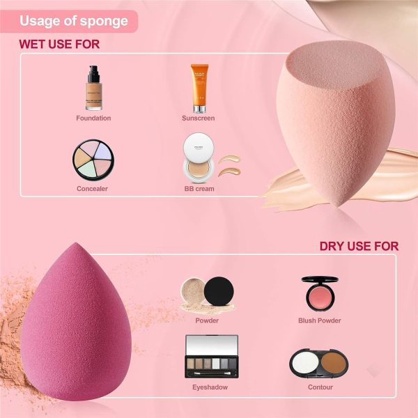 8 Pcs Makeup Sponges Blender Set Professional Beauty Sponge ... - Image 4