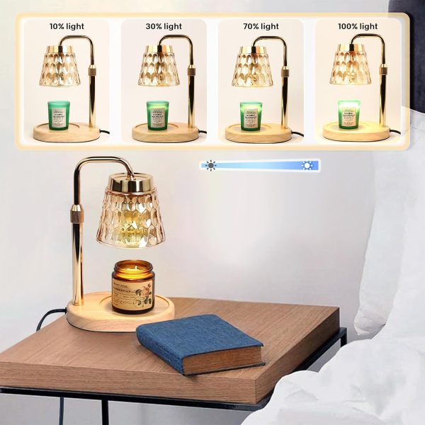 Dimmable Candle Warmer Lamp with Timer Adjustable Height Can... - Image 3