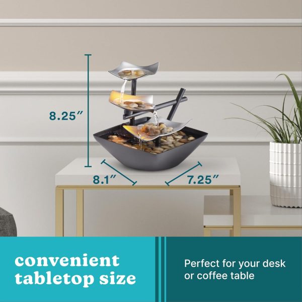 HoMedics Indoor 3-Tier Relaxation Tabletop Fountain, Automat... - Image 7