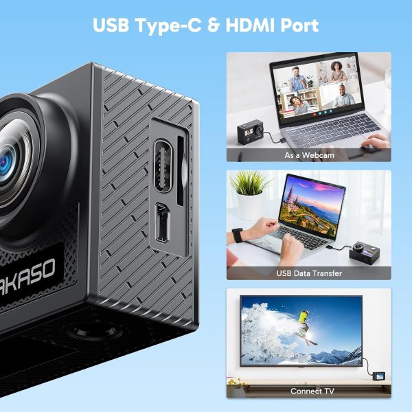 AKASO Brave 4 4K30fps Action Camera with 64GB MicroSDXC Memo... - Image 7