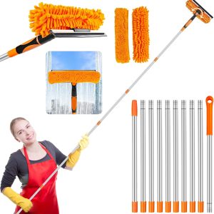 Window Cleaning Tools Window Squeegee: 2 in 1 Double-Sided P...