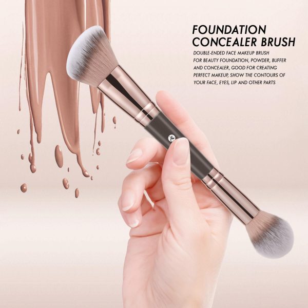 KINGMAS Foundation Makeup Brush, Double-ended Angled/Round T... - Image 3