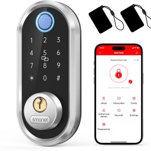 Smart Deadbolt, SMONET Fingerprint Electronic Deadbolt Door ...