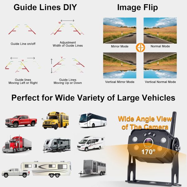 RV Backup Camera Wireless Strong Signal: HD 1080P 7'' Touch ... - Image 7