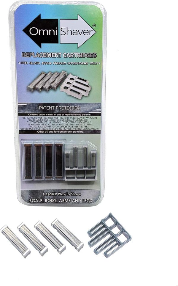 Premium Omnishaver Replacement Cartridge Refill Kit with Bla...