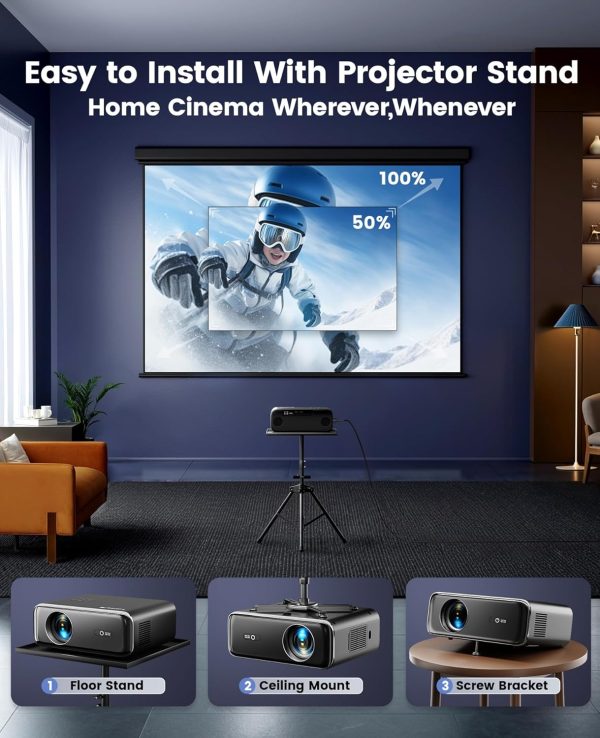[Auto Focus/4K Support] Projector with WiFi 6 and Bluetooth ... - Image 6